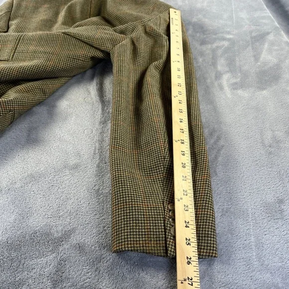 Corneliani Mens 42L US Blazer Jacket Virgin Wool Extrafine Brown Houndstooth VTG